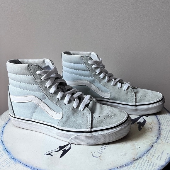 VANS Sk8-Hi Tappered Suede Pastel Blue Skater Sneakers Women’s 7.5 Men’s 6 - Picture 1 of 10